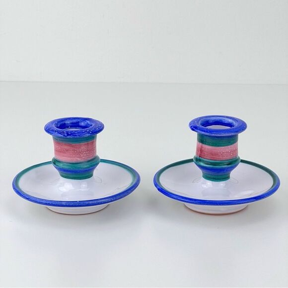 La Piccola Bottega Venice Hand Painted Candle Holders - Picture 1 of 8